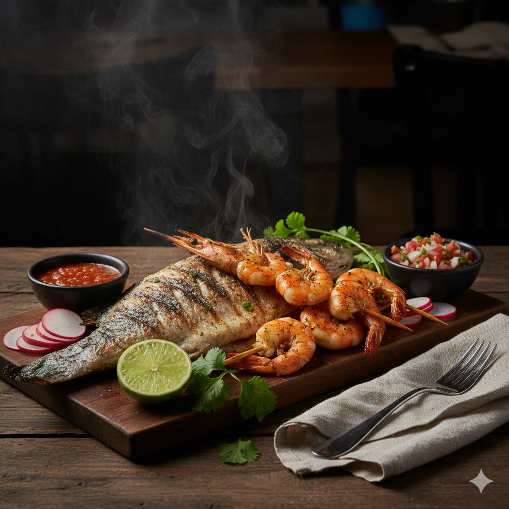 Grilled Fish and Shrimp